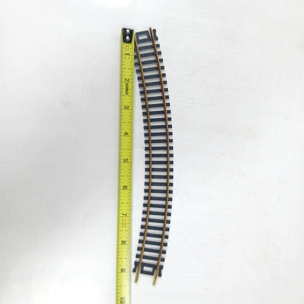 Lot of 26 Curved Model Train Track Brass Rail Snap-Fit Sections Black Ties 9 in - Picture 7 of 8